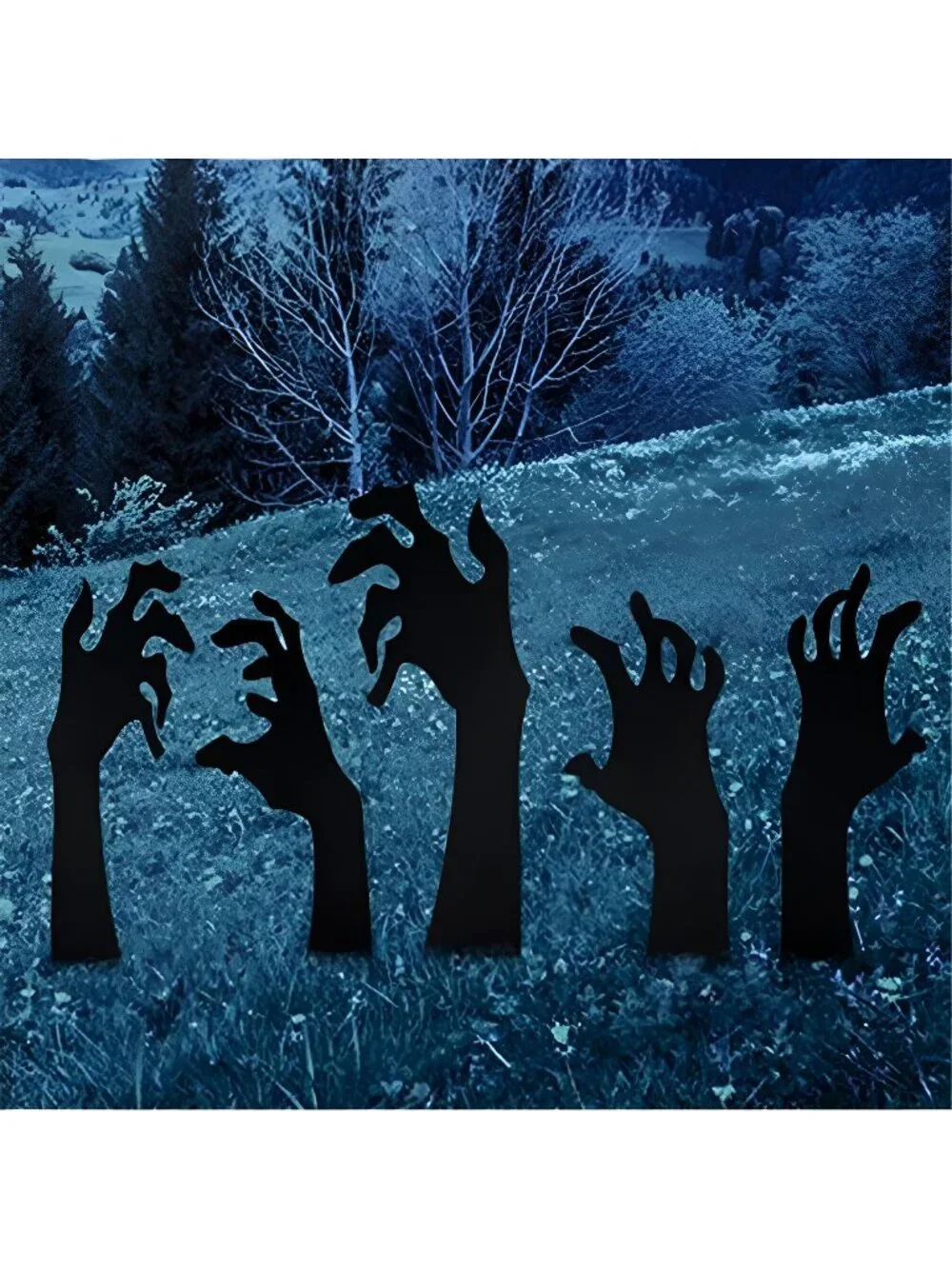 5 Pack Halloween Black Hands Yard Signs with Stakes Scary Silhouette